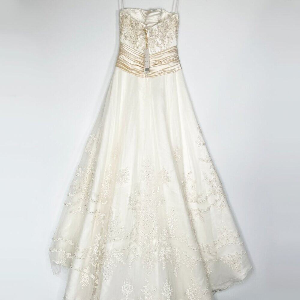 Casablanca Ivory Strapless Beaded Embroidered Bridal Gown Wedding Dress NWT - Picture 8 of 16